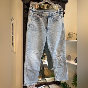 GAP Distressed Cigarette High Rise Jeans with Secret Smoothing Pockets